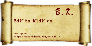 Bába Klára névjegykártya
