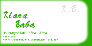 klara baba business card